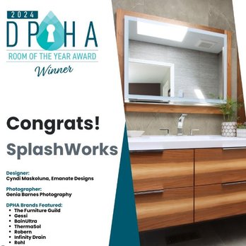 SplashWorks - Honored to win Decorative Plumbing & Hardware Associations room of the year for the entire country. Thanks to Cyndi at Emanate Designs - Kitchen & Bath Near Me - San Jose, California SplashWorks - Honored to win Decorative Plumbing & Hardware Associations room of the year for the entire country. Thanks to Cyndi at Emanate Designs - Kitchen & Bath Near Me - San Jose, California