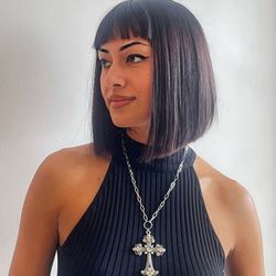 Gamine Beauty - Gorgeous precision bob haircut with classic square bangs by Sterling