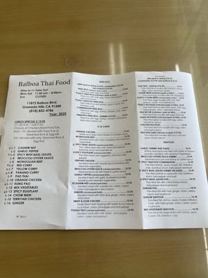 Menu photo 2 Balboa Thai Food Granada Hills, CA