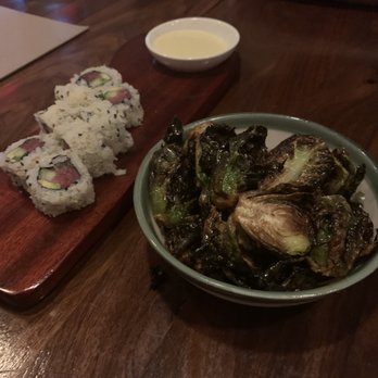 Uchi Houston - Brussel sprouts and spicy tuna maki roll - Sushi Bars Near Me - Houston, Texas Uchi Houston - Brussel sprouts and spicy tuna maki roll - Sushi Bars Near Me - Houston, Texas