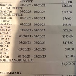 White-Wilson Medical Center DeFuniak Springs - WWMC bill for 3 vaccines and check up.
