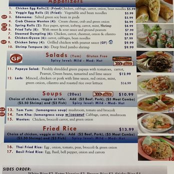 Beyond Thai Cafe - Memu - Thai Near Me - Denver, Colorado