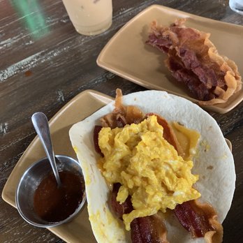Sweetbriar Rose - Cheese egg and bacon taco!!! Side of bacon!! idk how they make this bacon so delicious - Wine Bars Near Me - Fredericksburg, Texas Sweetbriar Rose - Cheese egg and bacon taco!!! Side of bacon!! idk how they make this bacon so delicious - Wine Bars Near Me - Fredericksburg, Texas