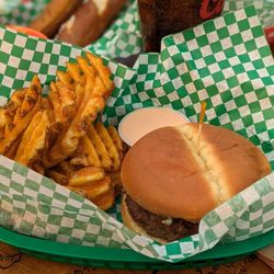 Kelly's Cozy Corner - Bacon blue cheeseburger, minus some options. Pretty good, would add something with a kick like barbecue sauce next time.