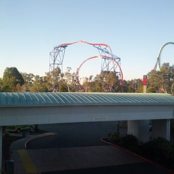 Six Flags Discovery Kingdom - Superman ride from our hotel room window - Amusement Parks Near Me - Vallejo, California Six Flags Discovery Kingdom - Superman ride from our hotel room window - Amusement Parks Near Me - Vallejo, California