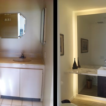 Imagine Construction - Before and after of powder room - General Contractors Near Me
