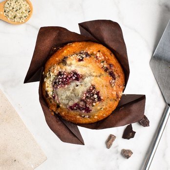 Peqish - Peqish's Chocolate Raspberry Hemp Muffin is not just any regular muffin. Loaded with good fats, protein and macronutrients. - Salad Near Me - Vancouver, British Columbia