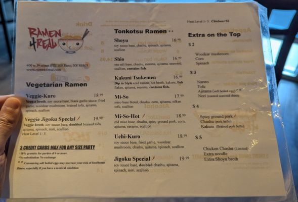 Menu photo 2 Ramen 4 Real Reno, NV