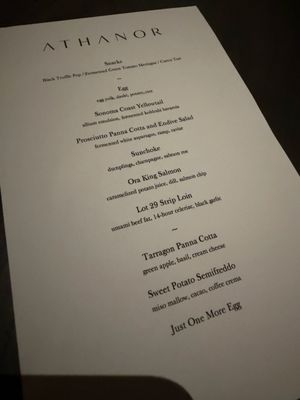 Menu photo 2 Athanor San Francisco, CA