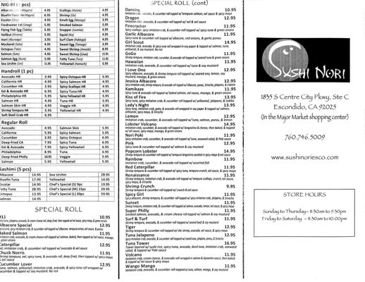 Menu photo 7 Sushi Nori Escondido, CA Menu photo 7 Sushi Nori Escondido, CA