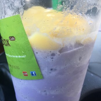 Tea Box Cafe - Taro Milk Tea with egg pudding topping - Coffee & Tea Near Me - Lancaster, California