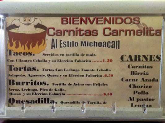 Menu photo 2 Carnitas Carmelita Chattanooga, TN