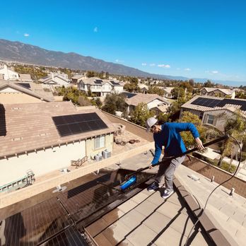 Daylight Solar Panel Cleaning - Rancho Cucamonga Skyline. - Window Washing Near Me