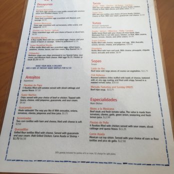 Flamingo's - Front side of menu~ - Mexican Near Me - San Jose, California