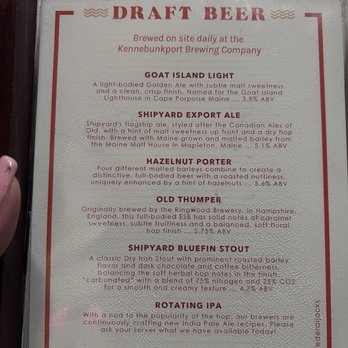 Federal Jack's Brew Pub - Beer list - American Near Me - Kennebunk, Maine
