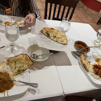 Bombay Palace - Garlic Naan and Cheese Naan with Lamb Curry - Indian Near Me - Honolulu, Hawaii