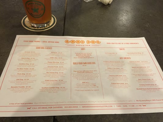 Menu photo 6 Good Dog Houston - Heights Houston, TX