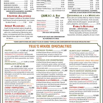 Tele's - Appetizers and House Specialties - Mexican Near Me - Gladewater, Texas Tele's - Appetizers and House Specialties - Mexican Near Me - Gladewater, Texas