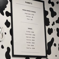 Price Menu for cookies & drinks