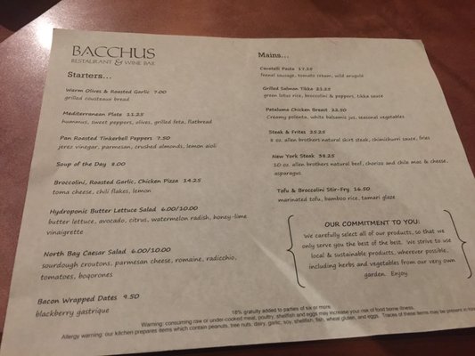 Menu photo 6 Bacchus Restaurant & Wine Bar Rohnert Park, CA