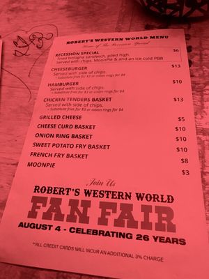 Menu photo 7 Robert's Western World Nashville, TN Menu photo 7 Robert's Western World Nashville, TN