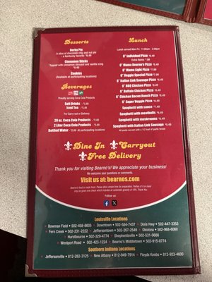 Menu photo 2 Bearno's Pizza Louisville, KY