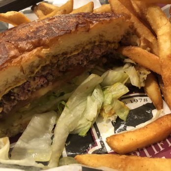 JLB Eatery Stella Link - Hamburger cut in half! It was huge!! - Burgers Near Me - Houston, Texas