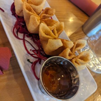 Aloy Modern Thai - Cream cheese wontons - Thai Near Me - Denver, Colorado Aloy Modern Thai - Cream cheese wontons - Thai Near Me - Denver, Colorado