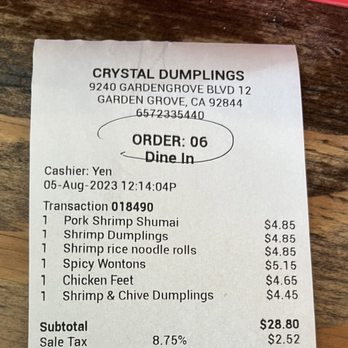 Crystal Dumplings - Price is good but not worth it :( - Dim Sum Near Me - Garden Grove, California Crystal Dumplings - Price is good but not worth it :( - Dim Sum Near Me - Garden Grove, California