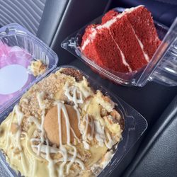 Yummy Custom Cakes & Deserts - Banana pudding cheesecake brownie and red velvet cake slices