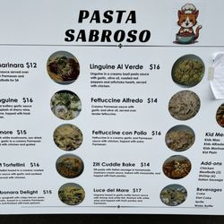 Pasta Sabroso - The Menu!