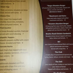 Shooters Sports Bar - Menu