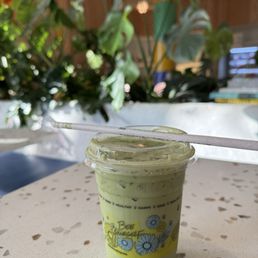Matcha with oat milk Matcha with oat milk