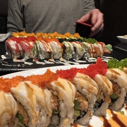 Kyoto - Samurai roll. Fancy rainbow roll and triple crown roll.