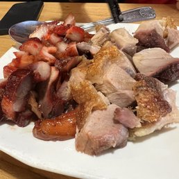 Honey bbq pork and roast pork combo