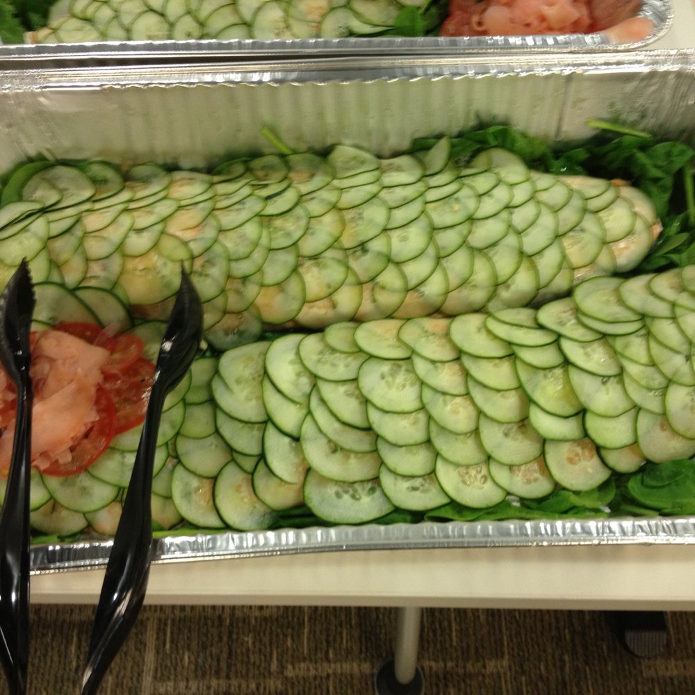 Salmon with cucumber. From my Flickr: http://www.flickr.com/photos/ixfd64/13654096345 Salmon with cucumber. From my Flickr: http://www.flickr.com/photos/ixfd64/13654096345