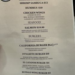 Mill Hill Restaurant & Lounge - Menu