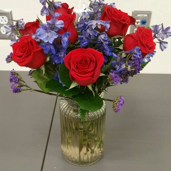 Flowers By Lorena - Cleaned up all the purple dead pedals off the counter top before taking the picture of supposedly "fresh" flowers :/ - Florists Near Me - Chino, California