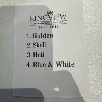 KingView Meadhouse And Winery - List of sample wines pre picked by the winery - Wineries Near Me - Harborcreek, Pennsylvania