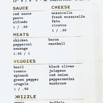 Urban Pine Eatery - Build your Own Flat read- log style pizza.. YUM!! The skies the limit folks! This pizza is AMAZING! Pricing as of 2/28/26 - Pizza Near Me - Flagstaff, Arizona