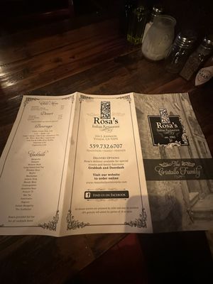 Menu photo 1 Rosa's Italian Restaurant Visalia, CA Menu photo 1 Rosa's Italian Restaurant Visalia, CA