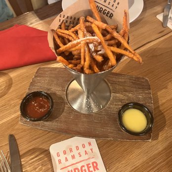 Gordon Ramsay Burger - Sweet Potato Fries. 4/5. IG: @amei.eats - Salad Near Me - Chicago, Illinois