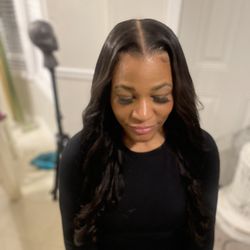 Middle part open sew in and style