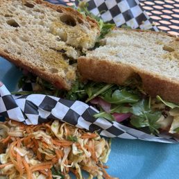 Eggplant sandwich and slaw Eggplant sandwich and slaw