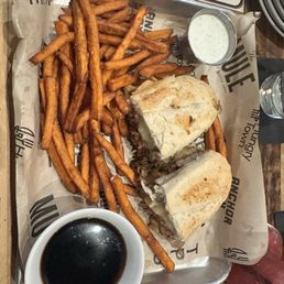French Dip & Sweet Potato Fries