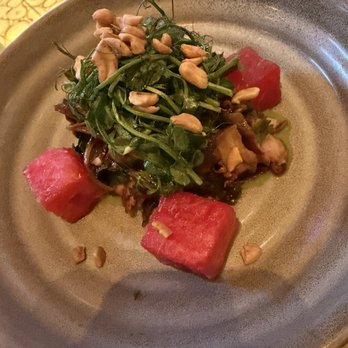Sexy Fish Miami - Duck watermelon salad - Seafood Near Me - Miami, Florida Sexy Fish Miami - Duck watermelon salad - Seafood Near Me - Miami, Florida
