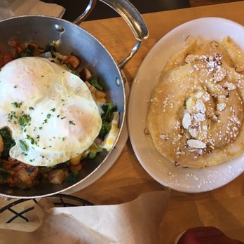 Buttermilk - The Market skillet with a Honey Bun pancake - Coffee & Tea Near Me - Geneva, Illinois Buttermilk - The Market skillet with a Honey Bun pancake - Coffee & Tea Near Me - Geneva, Illinois