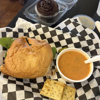 Cravings - Envy sandwich, soup, and Mississippi mud cupcake which - Sandwiches Near Me - New Braunfels, Texas