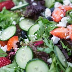 Indulge Catering - The best type of greens... topped with feta and strawberries