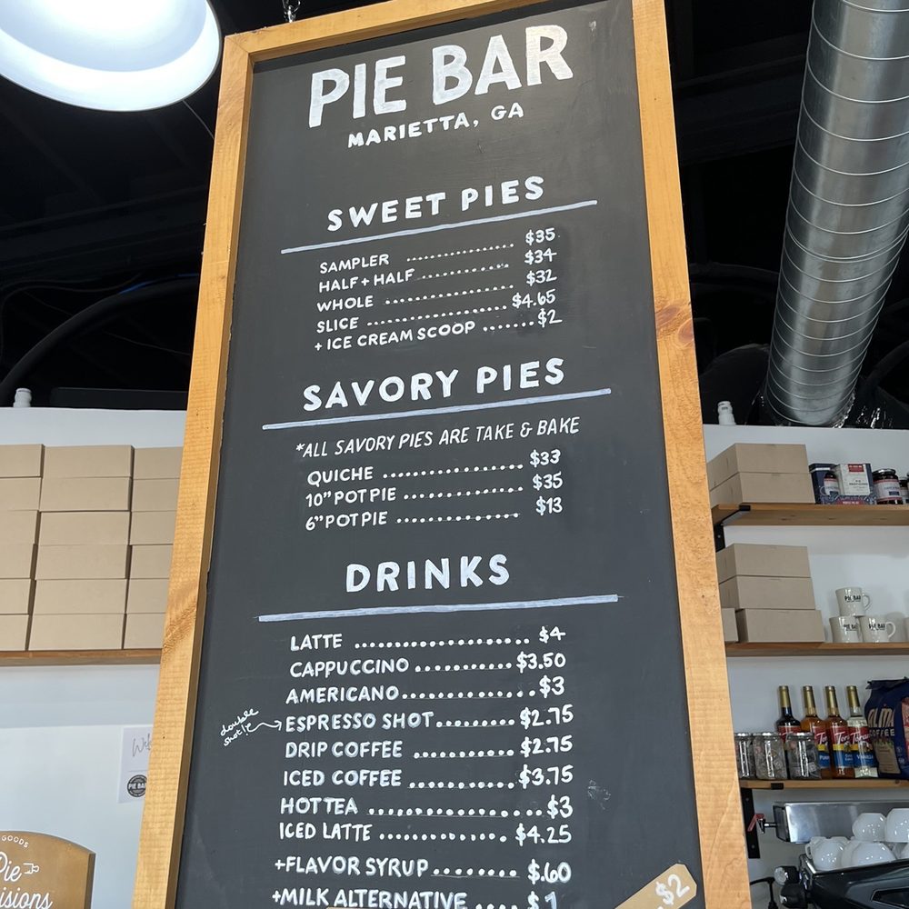 Pie Bar - Pricing as of 7/16/2022 - Desserts Near Me - Marietta, Georgia Pie Bar - Pricing as of 7/16/2022 - Desserts Near Me - Marietta, Georgia